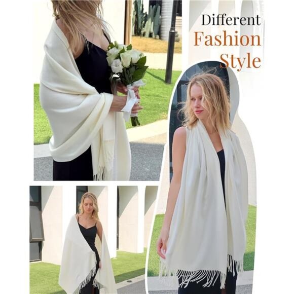 Pashmina Shawl Wraps Cashmere Feel Blanket Scarves Fashion Scarf for Women - Picture 4 of 7